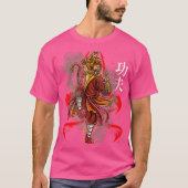 Monkey King in Fierce Kung Fu Kick met Chinese aut T-shirt (Voorkant)