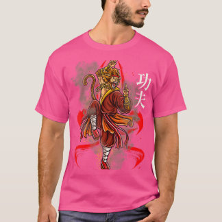 Monkey King in Fierce Kung Fu Kick met Chinese aut T-shirt