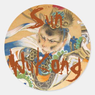 Monkey King Sun WuKong ronde stickers