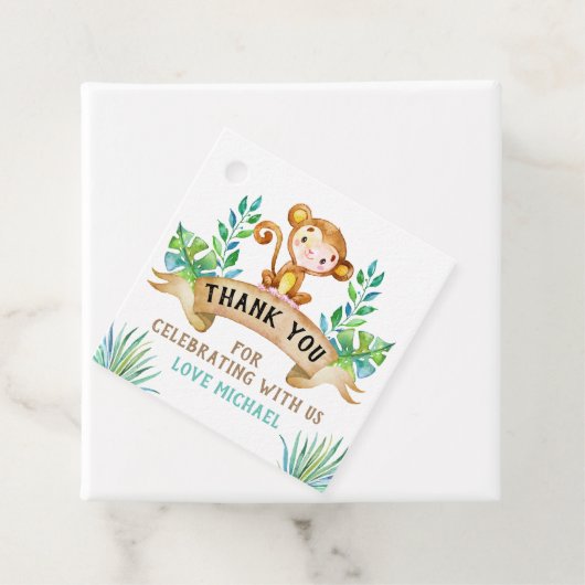 Monkey label, dierentuin bedankjes labels (In situ)