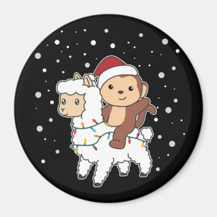 Monkey Lama Kerstsneeuwwinterdieren Magnet