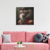 Monkey-lint Canvas Afdruk (Insitu (Woonkamer))