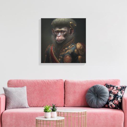 Monkey-lint Canvas Afdruk (Insitu (Woonkamer))