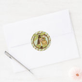 Monkey Lion Baby shower ronde sticker zegel JPN-M (Envelop)
