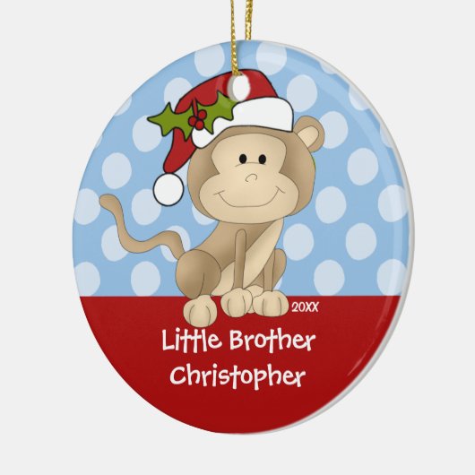 Monkey Little Brother kerstversiering Keramisch Ornament (Links)