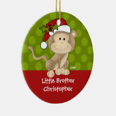 Monkey Little Brother kerstversiering Keramisch Ornament (Rechts)