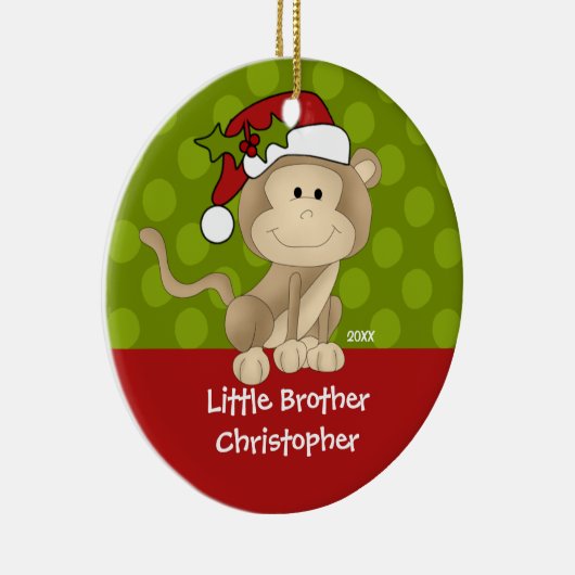 Monkey Little Brother kerstversiering Keramisch Ornament (Rechts)