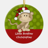 Monkey Little Brother kerstversiering Keramisch Ornament (Voorkant)