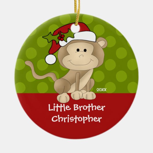 Monkey Little Brother kerstversiering Keramisch Ornament (Voorkant)