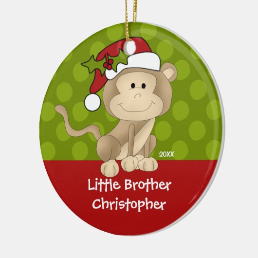 Monkey Little Brother kerstversiering Keramisch Ornament (Links)