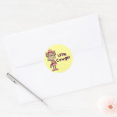 Monkey Little Cowgirl Tshirts en Gifts Ronde Sticker (Envelop)