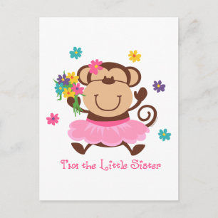 Monkey Little Sister Briefkaart