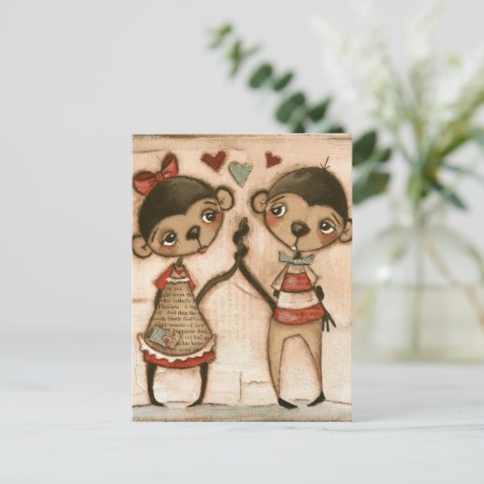 Monkey Love - Briefkaart (Staand voorkant)