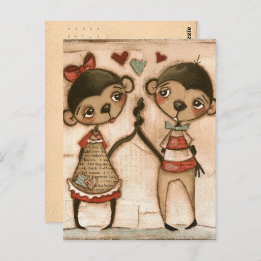 Monkey Love - Briefkaart (Voorkant / Achterkant)