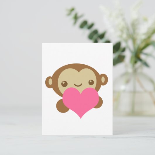 Monkey Love Briefkaart (Staand voorkant)