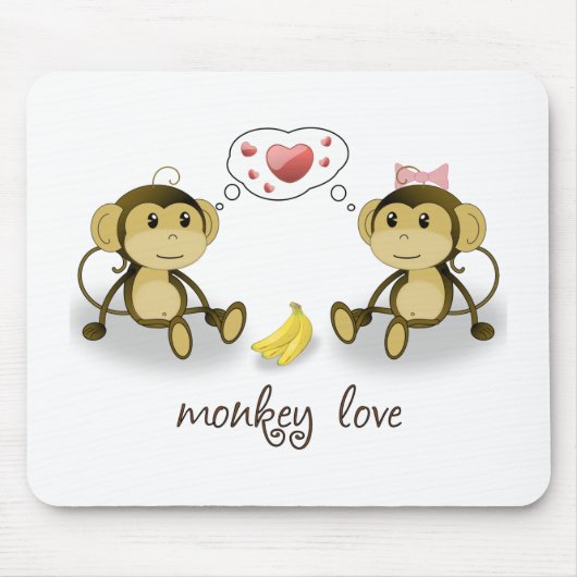 Monkey Love Mousepad Muismat (Voorkant)