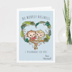 Monkey Love Romantic Valentijn Card Feestdagen Kaart
