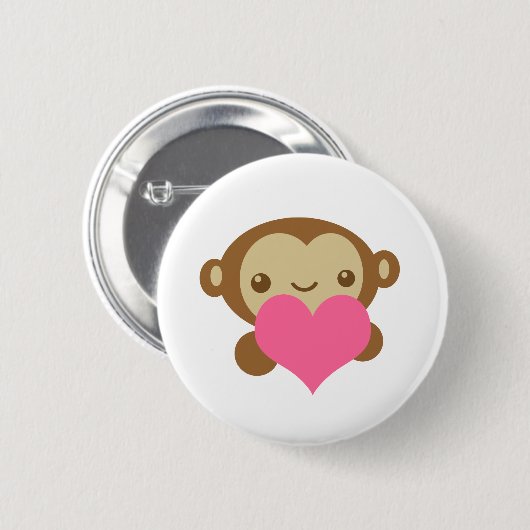 Monkey Love Ronde Button 5,7 Cm (Voorkant /achterkant)