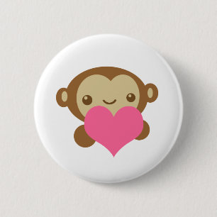 Monkey Love Ronde Button 5,7 Cm