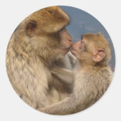 Monkey Love Ronde Sticker (Voorkant)