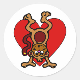 Monkey Love Ronde Sticker