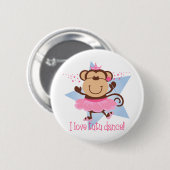Monkey Love Tutu Dance Ronde Button 5,7 Cm (Voorkant /achterkant)