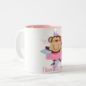 Monkey Love Tutu Dance Tweekleurige Koffiemok (Voorkant links)