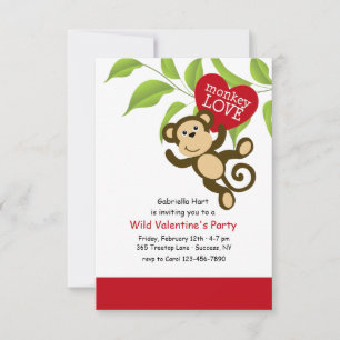 Monkey Love Uitnodiging