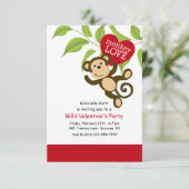 Monkey Love Uitnodiging (Staand voorkant)