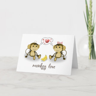 Monkey Love Valentijn Wenskaart Feestdagen Kaart