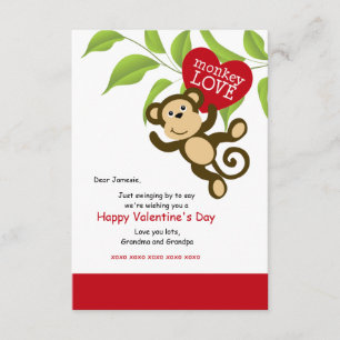 Monkey Love Valentijnsdag Kaart