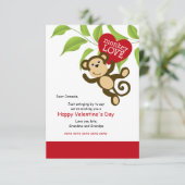 Monkey Love Valentijnsdag Kaart (Staand voorkant)