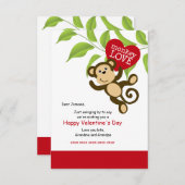 Monkey Love Valentijnsdag Kaart (Voorkant / Achterkant)