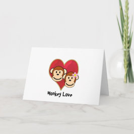 Monkey Love Valentijnsdag Wenskaart Feestdagen Kaart