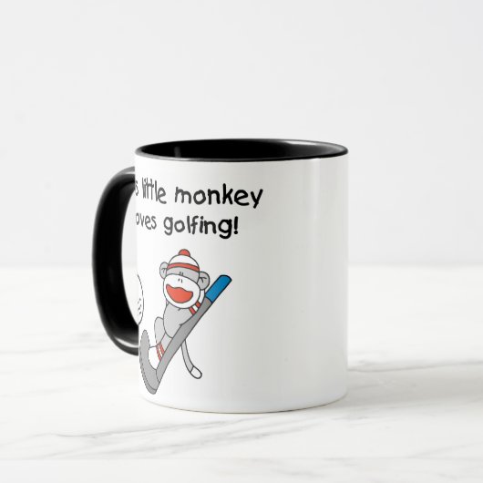 Monkey Loves Golfing Mok (Voorkant links)