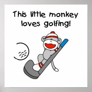 Monkey Loves Golfing T-shirts en Gifts Poster