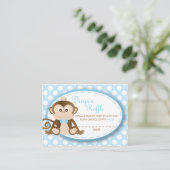 Monkey Luier Raffle Tickets-Baby Boy Informatiekaartje (Staand voorkant)