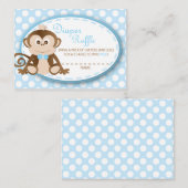 Monkey Luier Raffle Tickets-Baby Boy Informatiekaartje (Voorkant / Achterkant)
