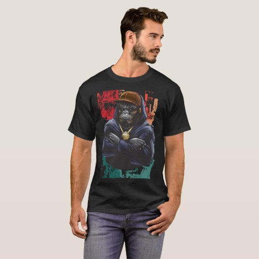 Monkey Maak een statement met onze Gorilla Cool T-shirt (Voorkant volledig)
