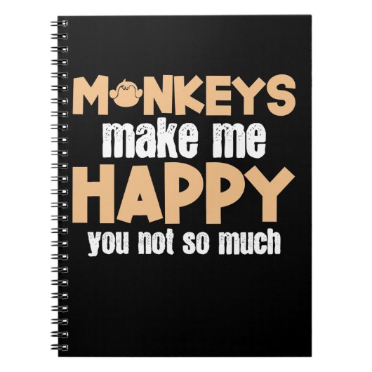 Monkey maakt me gelukkig notitieboek (Voorkant)
