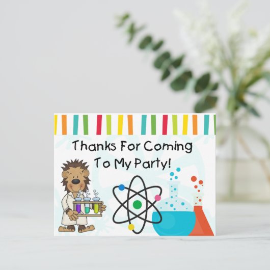 Monkey Mad Scientist Verjaardag Wetenschap Dank U Briefkaart (Staand voorkant)