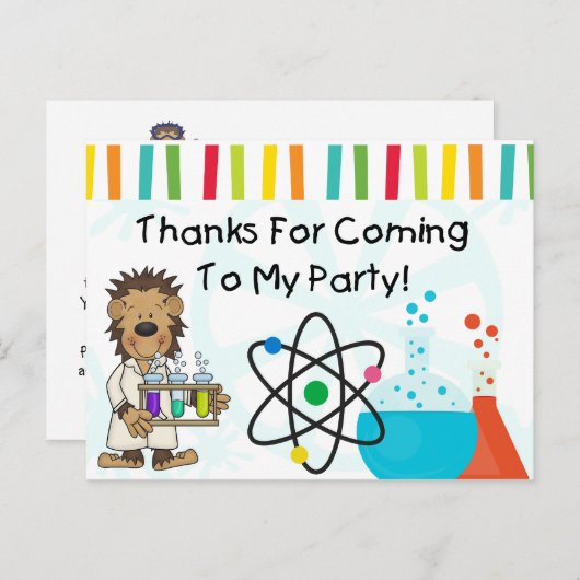 Monkey Mad Scientist Verjaardag Wetenschap Dank U Briefkaart (Voorkant / Achterkant)