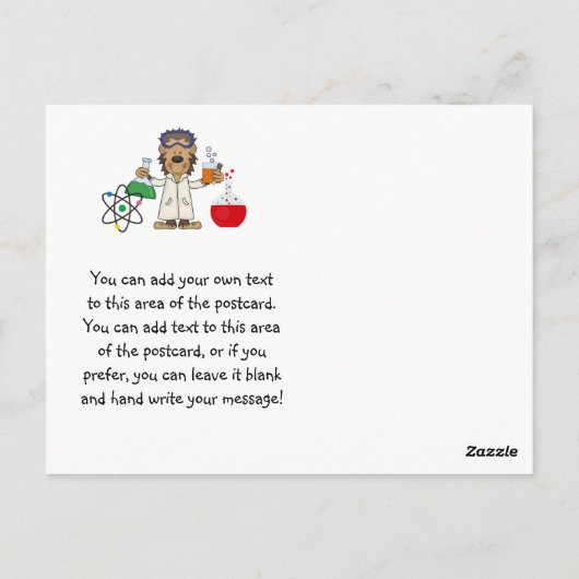 Monkey Mad Scientist Verjaardag Wetenschap Dank U Briefkaart (Achterkant)