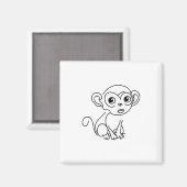 Monkey① Magneet (Voorkant / Achterkant)