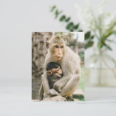 Monkey Mama en Baby Briefkaart (Staand voorkant)