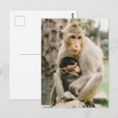 Monkey Mama en Baby Briefkaart (Voorkant / Achterkant)