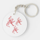 Monkey mandala Circle (dubbelzijdig) Sleutelhanger (Achterkant)