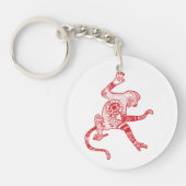 Monkey mandala Circle (dubbelzijdig) Sleutelhanger (Voorkant)