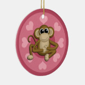Monkey Me Pink Love keramisch ornament (Rechts)
