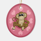 Monkey Me Pink Love keramisch ornament (Links)